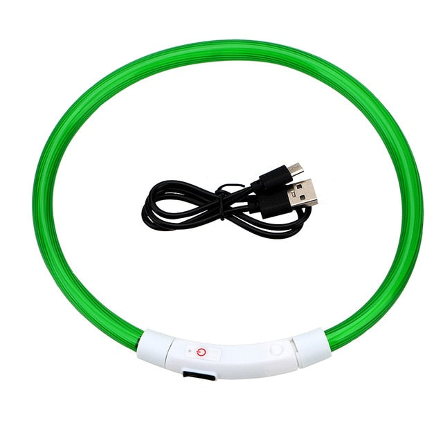 Led Usb Dog Collar Pet Dog Collar Night Dog Collars Glowing Luminous Rechargeable LED Night Safety Flashing Glow