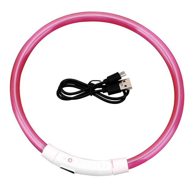 Led Usb Dog Collar Pet Dog Collar Night Dog Collars Glowing Luminous Rechargeable LED Night Safety Flashing Glow