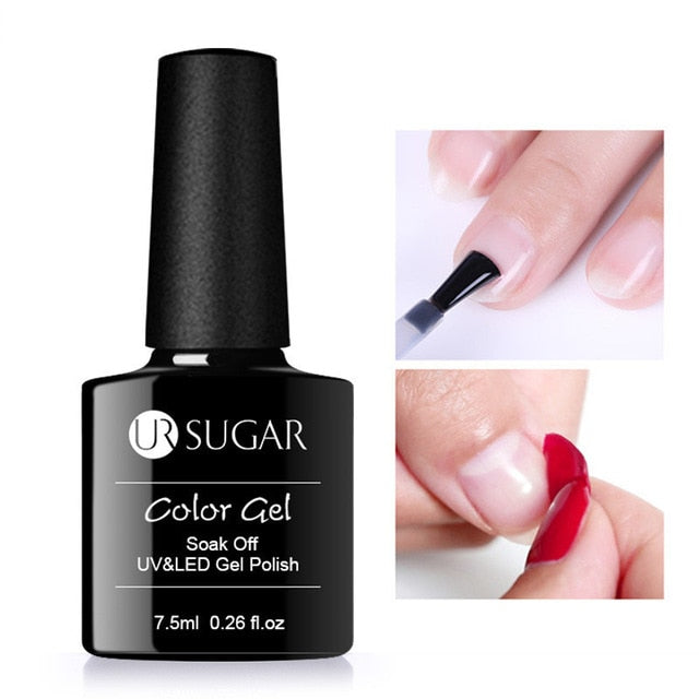 UR SUGAR 7.5ml No Wipe Base Top Coat Color Gel Nail Polish Matte UV Top Coat UV LED Soak Off Nail Art Gel Varnish for Manicures