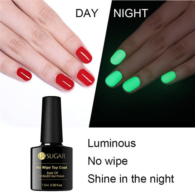 UR SUGAR 7.5ml No Wipe Base Top Coat Color Gel Nail Polish Matte UV Top Coat UV LED Soak Off Nail Art Gel Varnish for Manicures