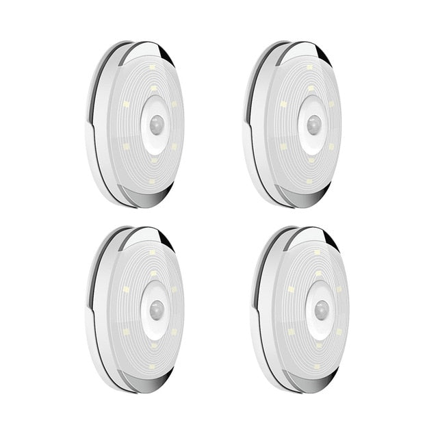 LED Light Pir Motion Sensor Night Lamp Warm White Under Cabinet Closet Wardrobe Bedroom Kitchen Stairs Lighting LED Puck Lights