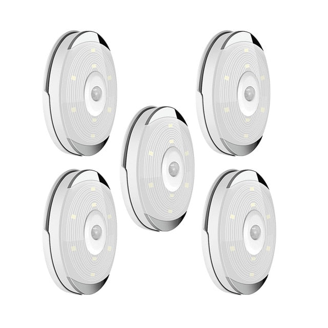 LED Light Pir Motion Sensor Night Lamp Warm White Under Cabinet Closet Wardrobe Bedroom Kitchen Stairs Lighting LED Puck Lights