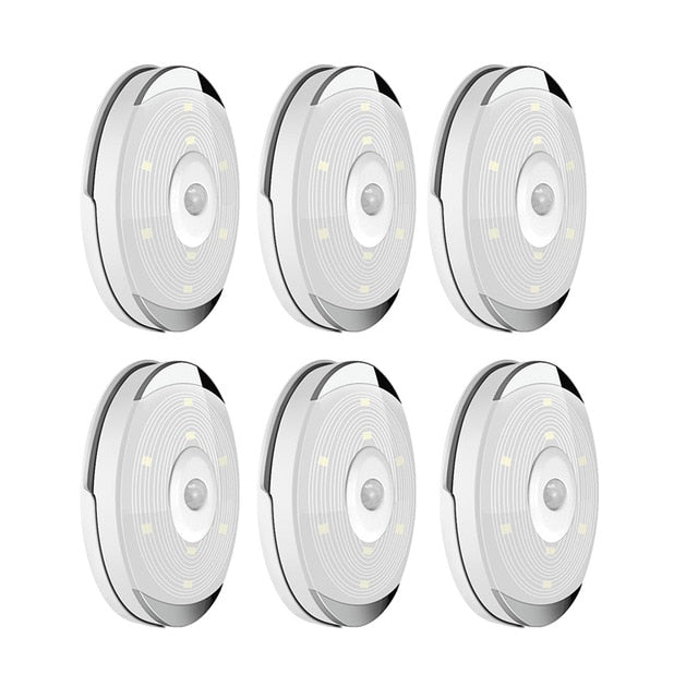 LED Light Pir Motion Sensor Night Lamp Warm White Under Cabinet Closet Wardrobe Bedroom Kitchen Stairs Lighting LED Puck Lights