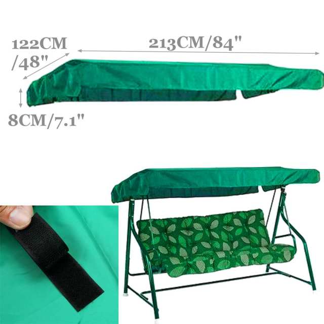 Garden Swing Chair Canopy Cover Shade Sail Waterproof Dust Anti UV Tent Chair Top Outdoor Canopy Replacement Courtyard 213X122cm