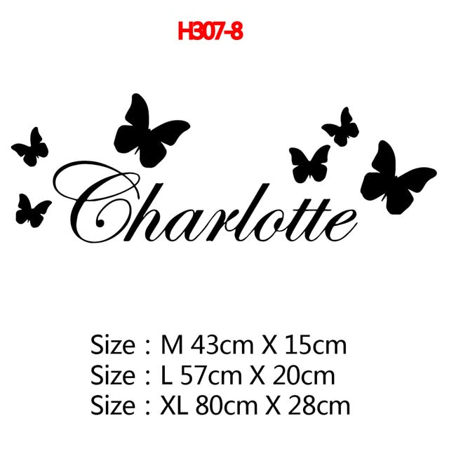 Personalized Custom Name Butterfly Wall Sticker Wallpaper For Nursery Kids Room Decoration Vinyl Stickers Bedroom Decals