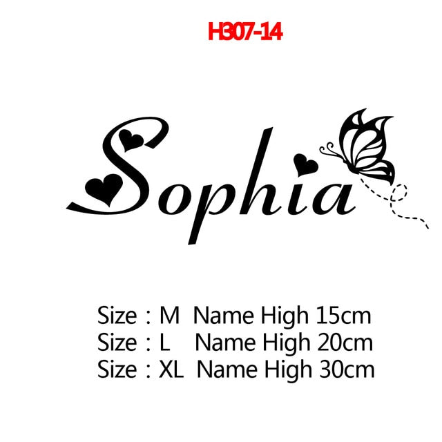 Personalized Custom Name Butterfly Wall Sticker Wallpaper For Nursery Kids Room Decoration Vinyl Stickers Bedroom Decals