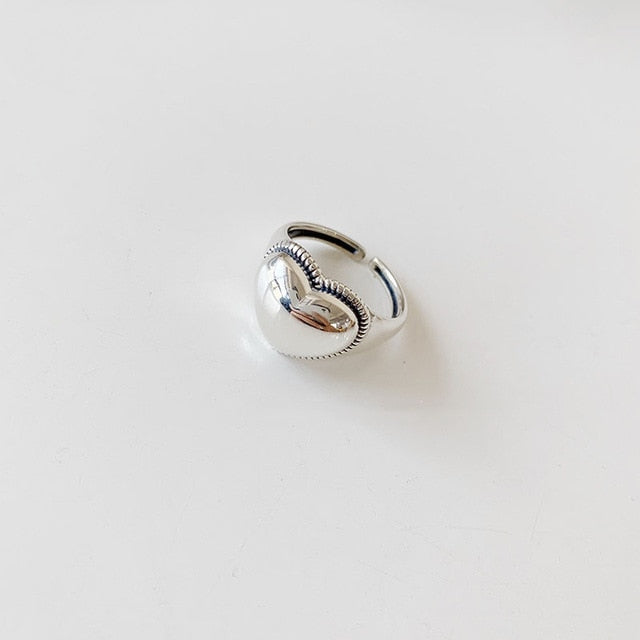 XIYANIKE Prevent Allergy 925 Sterling Silver Rings Vintage Simple Love Chain Finger Jewelry for Women Couple Party Accessories