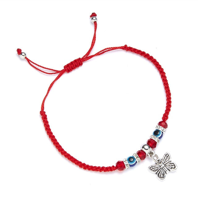 Rinhoo Lucky Red String Thread Hamsa Pendant Bracelet Blue Turkish Evil Eye Charm for Women Men Handmade Friendship Jewelry Gift