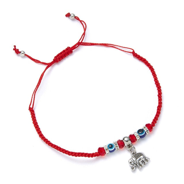 Rinhoo Lucky Red String Thread Hamsa Pendant Bracelet Blue Turkish Evil Eye Charm for Women Men Handmade Friendship Jewelry Gift