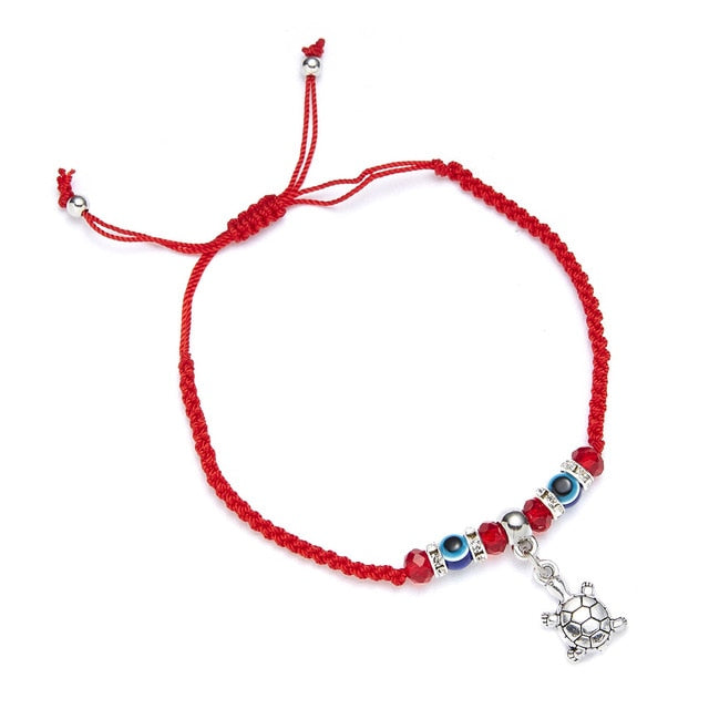 Rinhoo Lucky Red String Thread Hamsa Pendant Bracelet Blue Turkish Evil Eye Charm for Women Men Handmade Friendship Jewelry Gift