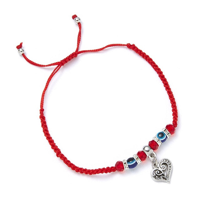 Rinhoo Lucky Red String Thread Hamsa Pendant Bracelet Blue Turkish Evil Eye Charm for Women Men Handmade Friendship Jewelry Gift
