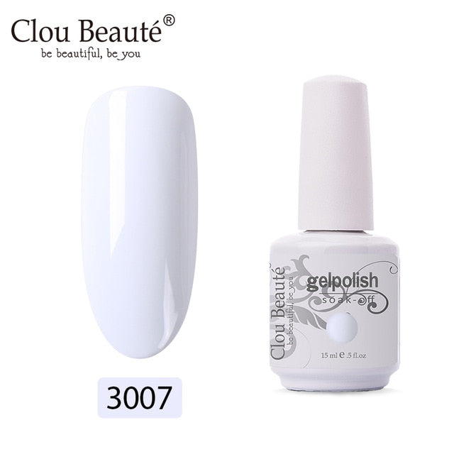 Clou Beaute 64 Colors Gel Nail Polish White Gel UV Nail Matte Base Top Gel Polish Soak Off UV Varnish Gel Paint 15ml Nail Art