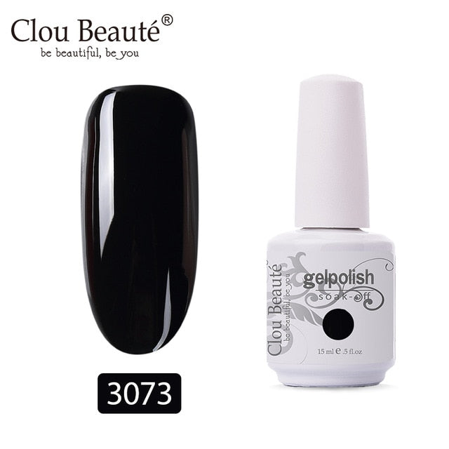 Clou Beaute 64 Colors Gel Nail Polish White Gel UV Nail Matte Base Top Gel Polish Soak Off UV Varnish Gel Paint 15ml Nail Art