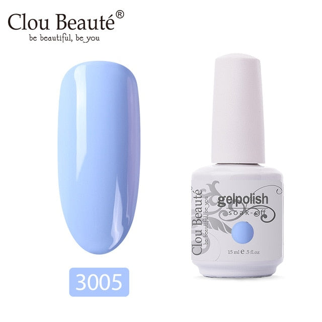 Clou Beaute 64 Colors Gel Nail Polish White Gel UV Nail Matte Base Top Gel Polish Soak Off UV Varnish Gel Paint 15ml Nail Art