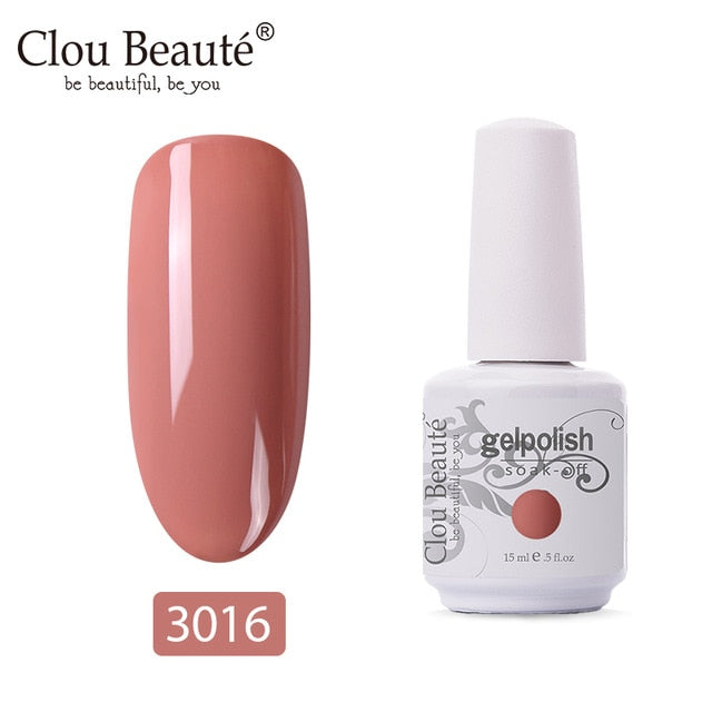 Clou Beaute 64 Colors Gel Nail Polish White Gel UV Nail Matte Base Top Gel Polish Soak Off UV Varnish Gel Paint 15ml Nail Art