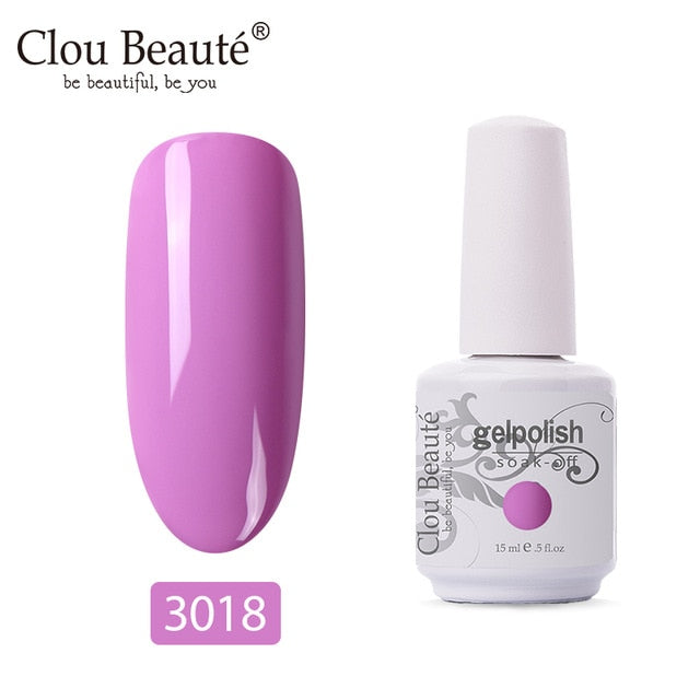 Clou Beaute 64 Colors Gel Nail Polish White Gel UV Nail Matte Base Top Gel Polish Soak Off UV Varnish Gel Paint 15ml Nail Art