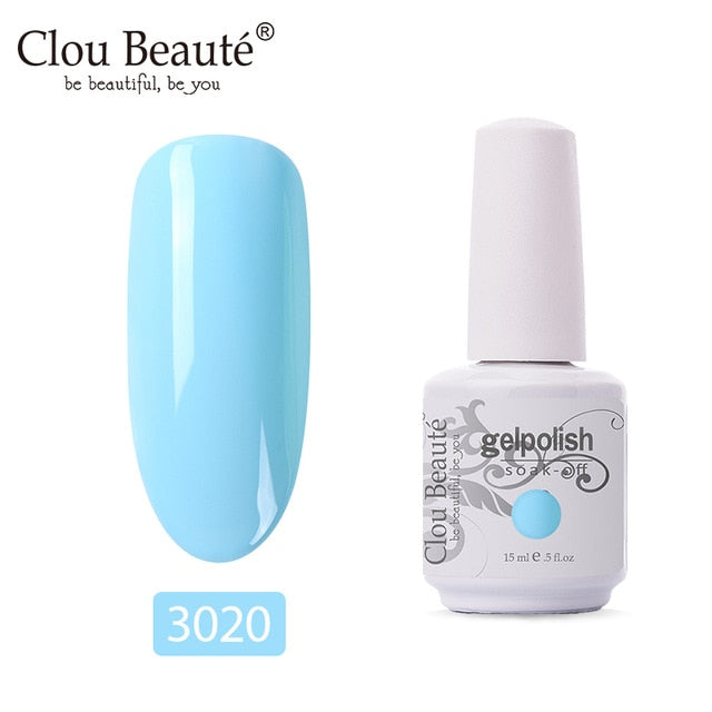 Clou Beaute 64 Colors Gel Nail Polish White Gel UV Nail Matte Base Top Gel Polish Soak Off UV Varnish Gel Paint 15ml Nail Art
