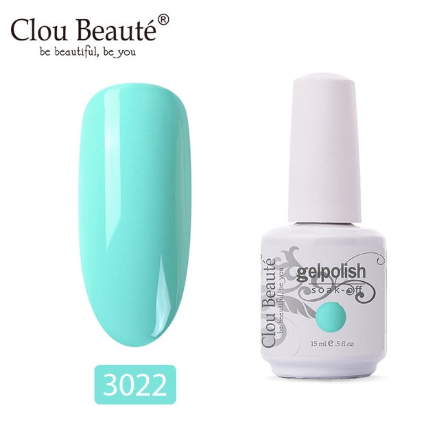Clou Beaute 64 Colors Gel Nail Polish White Gel UV Nail Matte Base Top Gel Polish Soak Off UV Varnish Gel Paint 15ml Nail Art