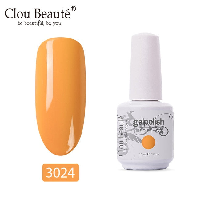 Clou Beaute 64 Colors Gel Nail Polish White Gel UV Nail Matte Base Top Gel Polish Soak Off UV Varnish Gel Paint 15ml Nail Art