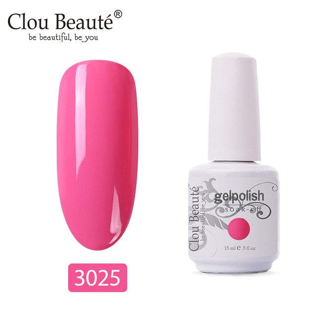 Clou Beaute 64 Colors Gel Nail Polish White Gel UV Nail Matte Base Top Gel Polish Soak Off UV Varnish Gel Paint 15ml Nail Art