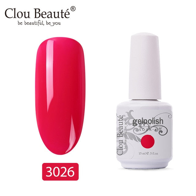 Clou Beaute 64 Colors Gel Nail Polish White Gel UV Nail Matte Base Top Gel Polish Soak Off UV Varnish Gel Paint 15ml Nail Art
