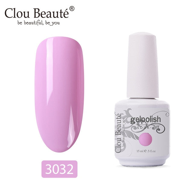 Clou Beaute 64 Colors Gel Nail Polish White Gel UV Nail Matte Base Top Gel Polish Soak Off UV Varnish Gel Paint 15ml Nail Art