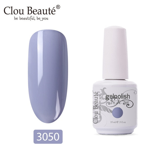 Clou Beaute 64 Colors Gel Nail Polish White Gel UV Nail Matte Base Top Gel Polish Soak Off UV Varnish Gel Paint 15ml Nail Art