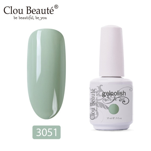 Clou Beaute 64 Colors Gel Nail Polish White Gel UV Nail Matte Base Top Gel Polish Soak Off UV Varnish Gel Paint 15ml Nail Art