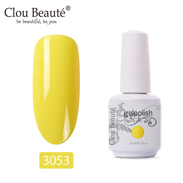 Clou Beaute 64 Colors Gel Nail Polish White Gel UV Nail Matte Base Top Gel Polish Soak Off UV Varnish Gel Paint 15ml Nail Art