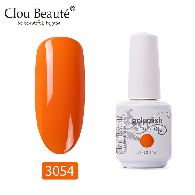 Clou Beaute 64 Colors Gel Nail Polish White Gel UV Nail Matte Base Top Gel Polish Soak Off UV Varnish Gel Paint 15ml Nail Art