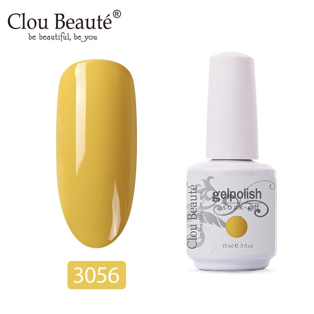Clou Beaute 64 Colors Gel Nail Polish White Gel UV Nail Matte Base Top Gel Polish Soak Off UV Varnish Gel Paint 15ml Nail Art