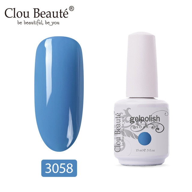 Clou Beaute 64 Colors Gel Nail Polish White Gel UV Nail Matte Base Top Gel Polish Soak Off UV Varnish Gel Paint 15ml Nail Art