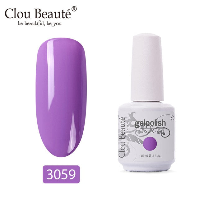 Clou Beaute 64 Colors Gel Nail Polish White Gel UV Nail Matte Base Top Gel Polish Soak Off UV Varnish Gel Paint 15ml Nail Art