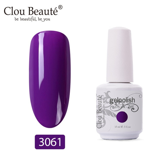 Clou Beaute 64 Colors Gel Nail Polish White Gel UV Nail Matte Base Top Gel Polish Soak Off UV Varnish Gel Paint 15ml Nail Art