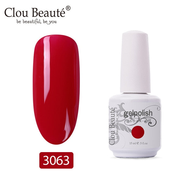 Clou Beaute 64 Colors Gel Nail Polish White Gel UV Nail Matte Base Top Gel Polish Soak Off UV Varnish Gel Paint 15ml Nail Art