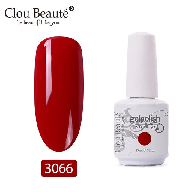 Clou Beaute 64 Colors Gel Nail Polish White Gel UV Nail Matte Base Top Gel Polish Soak Off UV Varnish Gel Paint 15ml Nail Art