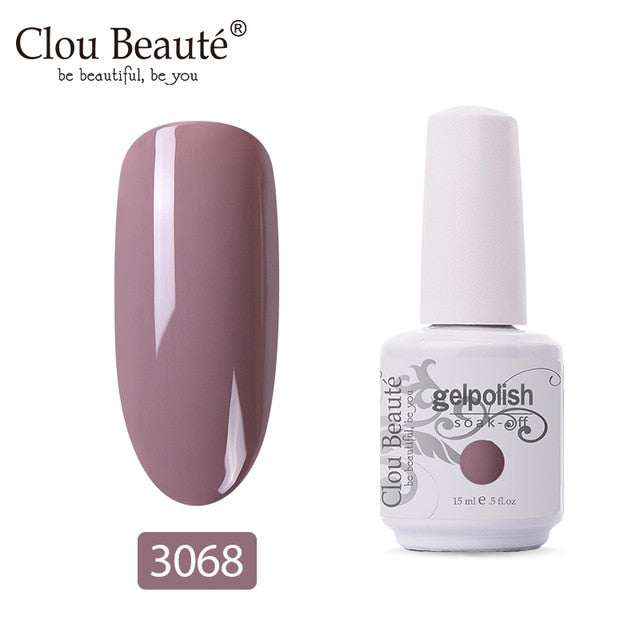 Clou Beaute 64 Colors Gel Nail Polish White Gel UV Nail Matte Base Top Gel Polish Soak Off UV Varnish Gel Paint 15ml Nail Art