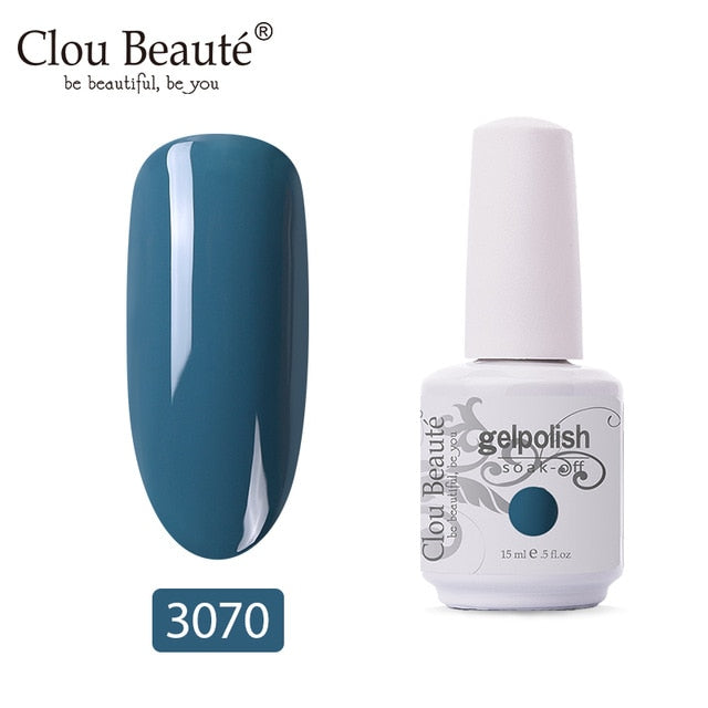 Clou Beaute 64 Colors Gel Nail Polish White Gel UV Nail Matte Base Top Gel Polish Soak Off UV Varnish Gel Paint 15ml Nail Art