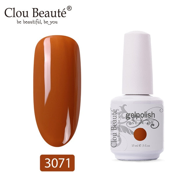 Clou Beaute 64 Colors Gel Nail Polish White Gel UV Nail Matte Base Top Gel Polish Soak Off UV Varnish Gel Paint 15ml Nail Art