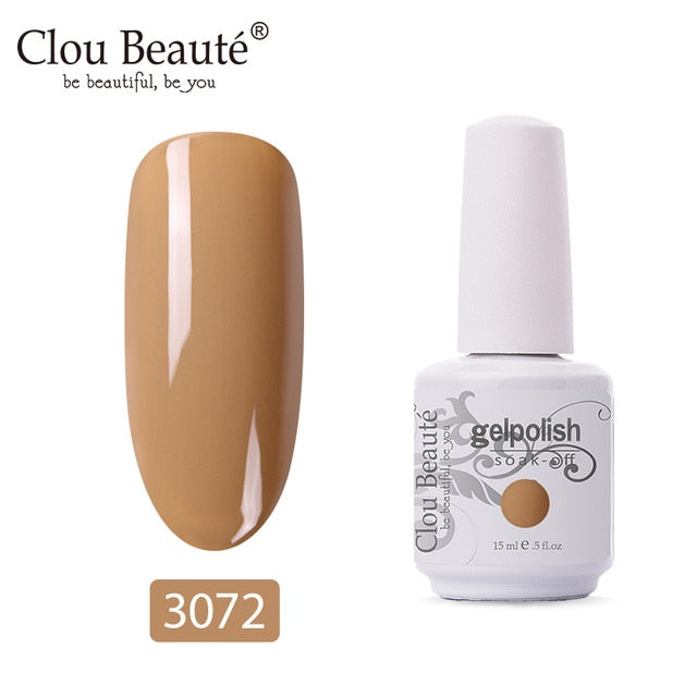 Clou Beaute 64 Colors Gel Nail Polish White Gel UV Nail Matte Base Top Gel Polish Soak Off UV Varnish Gel Paint 15ml Nail Art