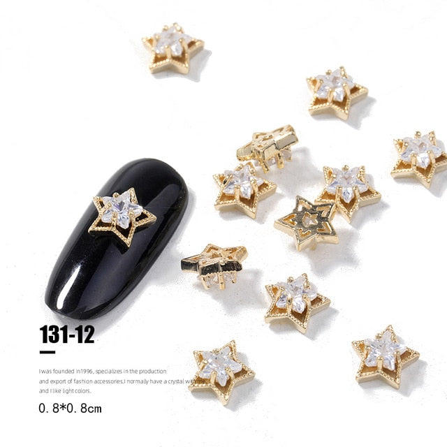 2pieces 3D metal Zircon Nail art jewelry japanese nail decorations top quality zircon crystal manicure zircon diamond charms