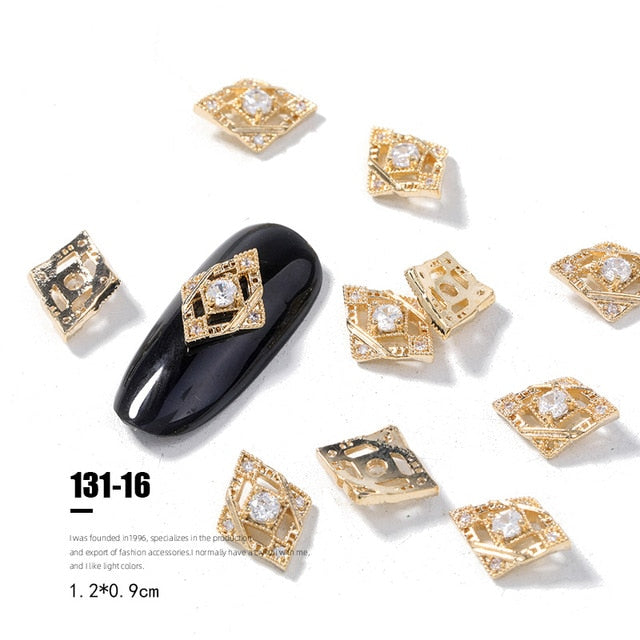 2pieces 3D metal Zircon Nail art jewelry japanese nail decorations top quality zircon crystal manicure zircon diamond charms