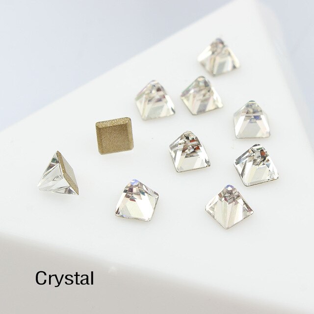 30pcs nail art rhinestone flat bottom strass 4mm square conical for 3D nail DIY decorative repair supplies Free shipping