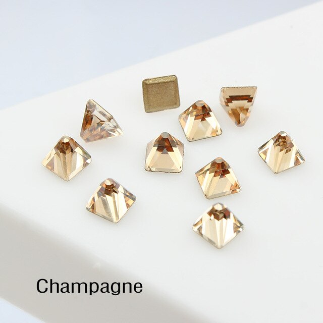 30pcs nail art rhinestone flat bottom strass 4mm square conical for 3D nail DIY decorative repair supplies Free shipping
