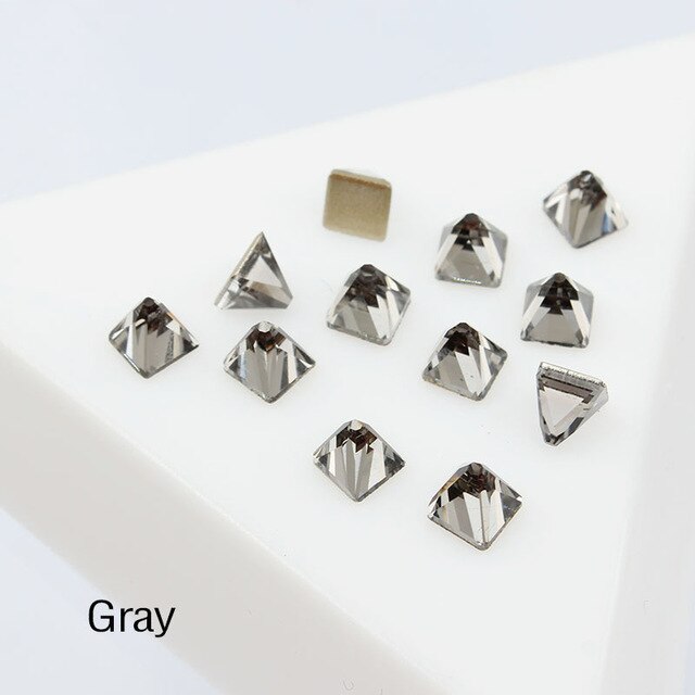 30pcs nail art rhinestone flat bottom strass 4mm square conical for 3D nail DIY decorative repair supplies Free shipping