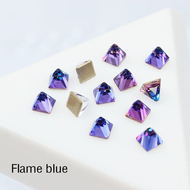 30pcs nail art rhinestone flat bottom strass 4mm square conical for 3D nail DIY decorative repair supplies Free shipping