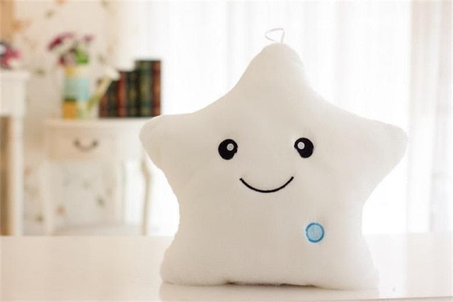 Creative Luminous Pillow Stars Stuffed Plush Toy Glowing Led Light Colorful Cushion Birthday Gifts Toys For Kids Children Girls