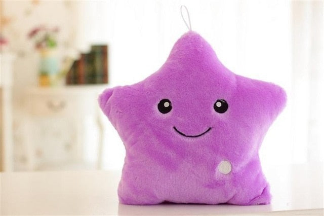 Creative Luminous Pillow Stars Stuffed Plush Toy Glowing Led Light Colorful Cushion Birthday Gifts Toys For Kids Children Girls