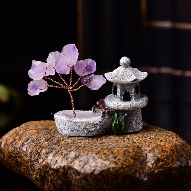1PC Natural Amethyst Tree Crystal Quartz Mineral Ornaments Tree of Life Home Decoration Lucky tree Healing Pavilion Decorate