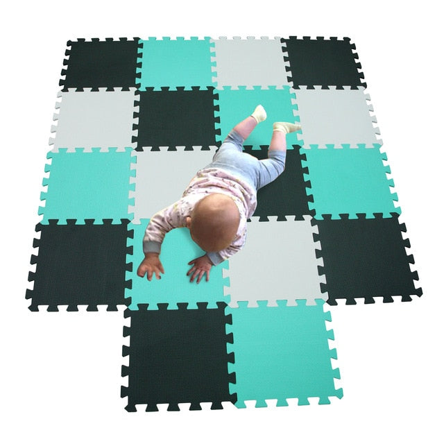 MQIAOHAM Baby EVA Foam Play Puzzle Mat 18pcs/lot Black and White Interlocking Exercise Tiles Floor Carpet And Rug for Kids Pad